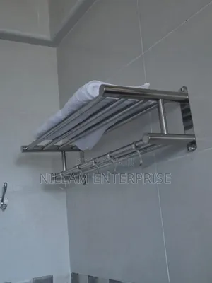 Bathroom Wall Mounted Towel Rack Accessory With Hooks*