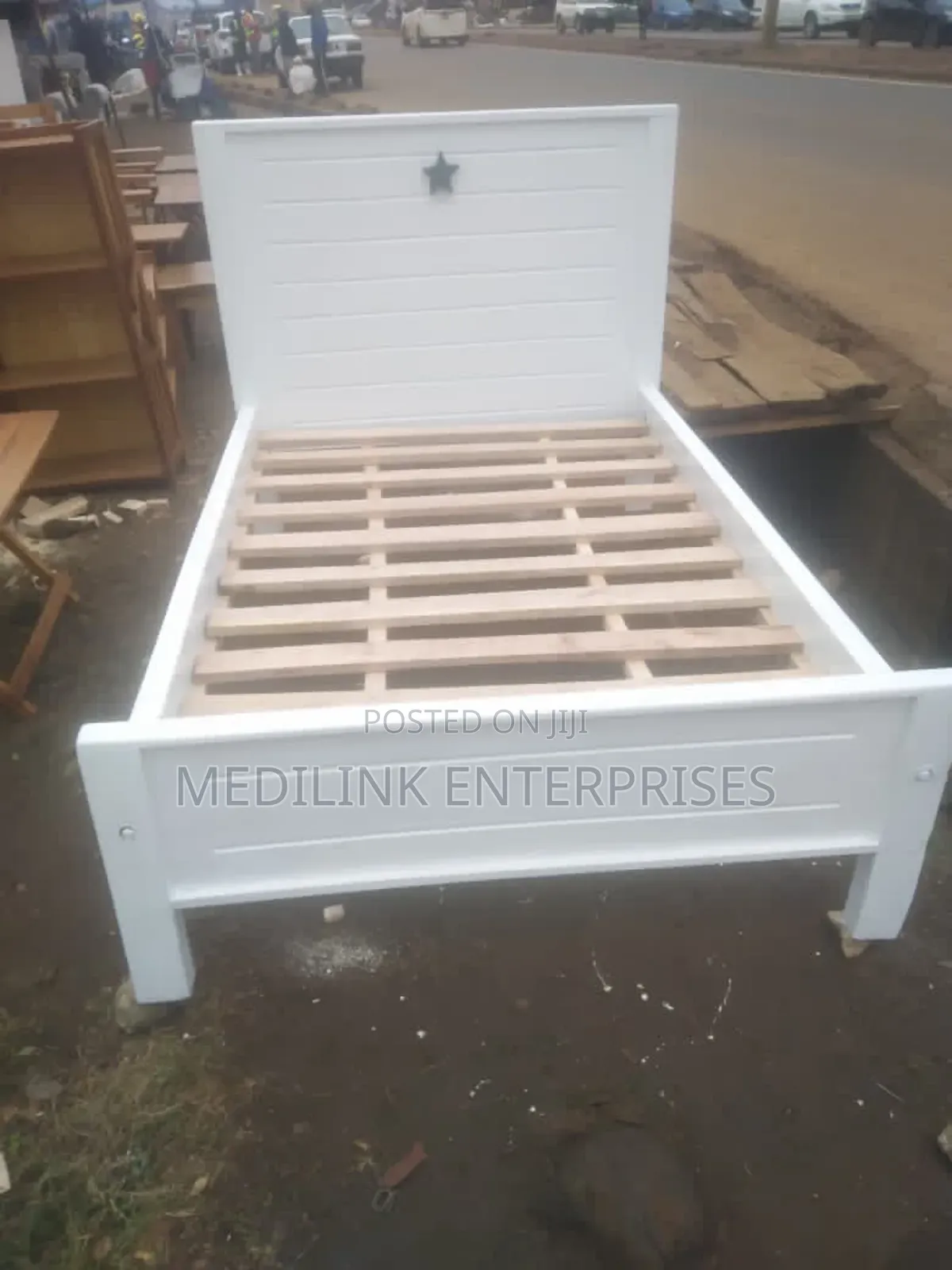 Wooden Whitish 3*6;Kids Bed