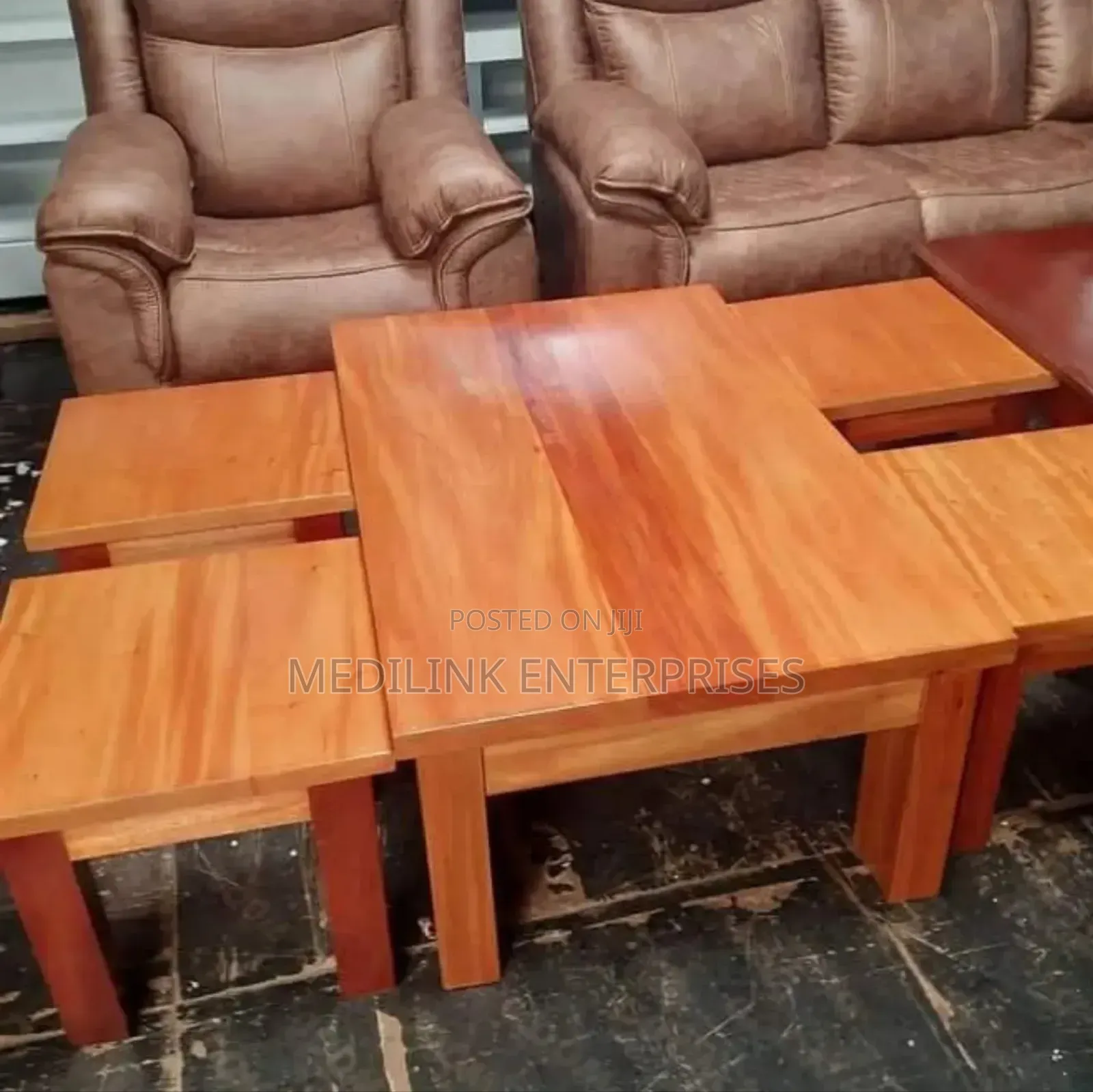 Mahogany Pollen Vanish Coffee Tables Set