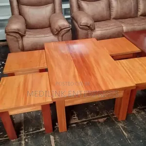 Mahogany Pollen Vanish Coffee Tables Set