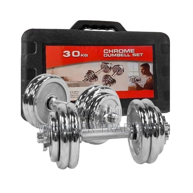 30kg Dumbell Set With Casing With Berbell Connector - main view