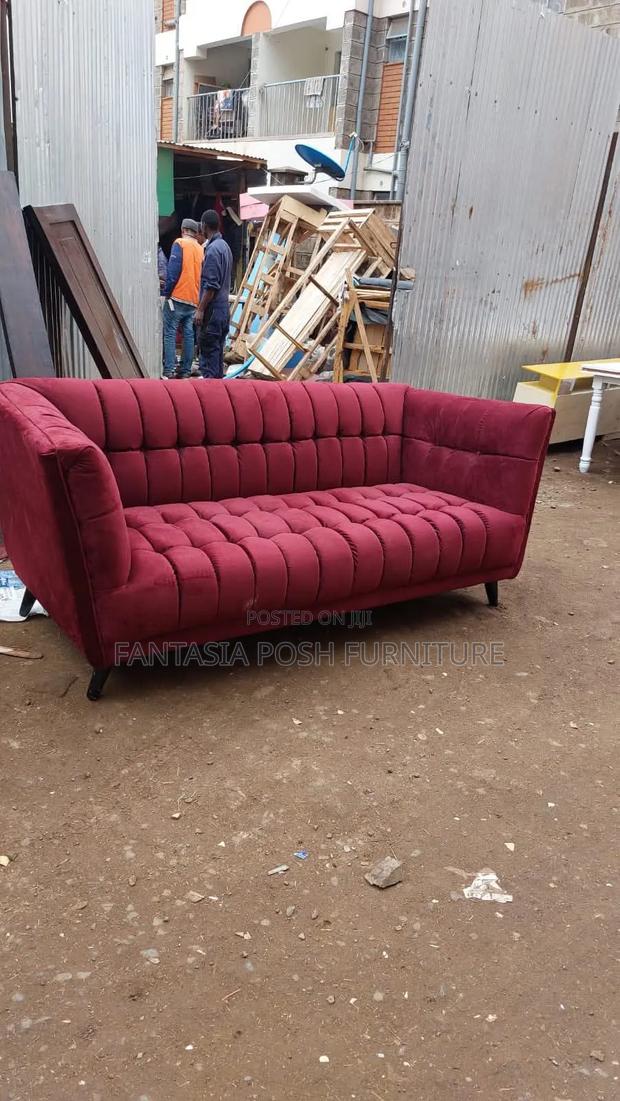 Burgundy Velvet Sofa - main view