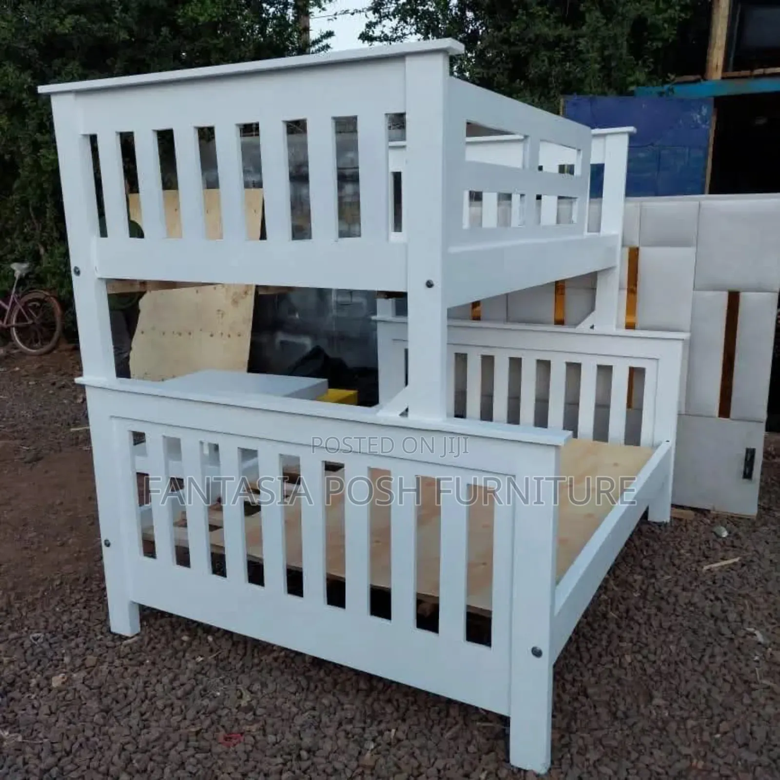 3.5x6, 4x6 White Wooden Bunk Bed - Free Delivery