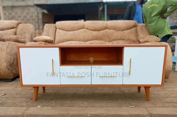 White Wood Tv Stand - main view