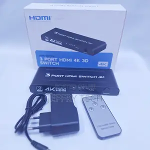 Powered Remote Controlled 3 to 1 Hdmi Switch With Remote 3 Input 1 Out