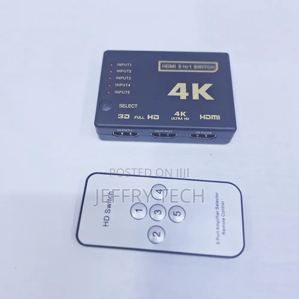 Remote Controlled 5 to 1 Hdmi Switch With Remote 5 Input 1 Output