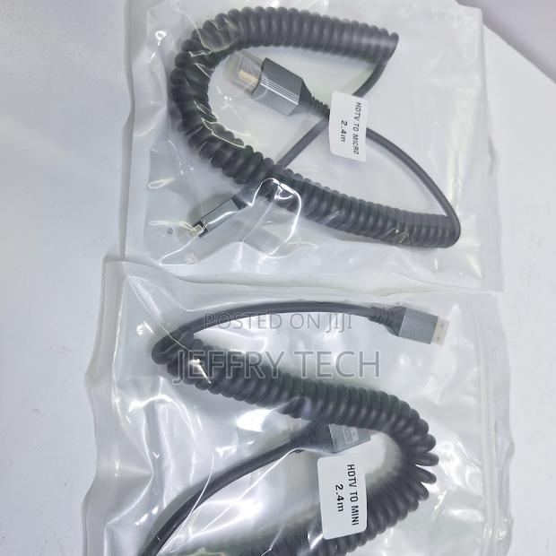 Spiral Spring Curl Micro Hdmi to Hdmi Cable 2.5m - main view