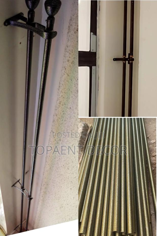 Antic Gold And Black Heavy Duty Powder Coated Curtain Rods