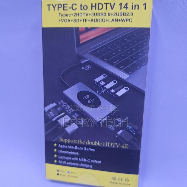 Type C 14 in 1 1 Type C Pd, 2 Hdmi , Lan Rj45, 3 Usb Port, 1 Vga Po