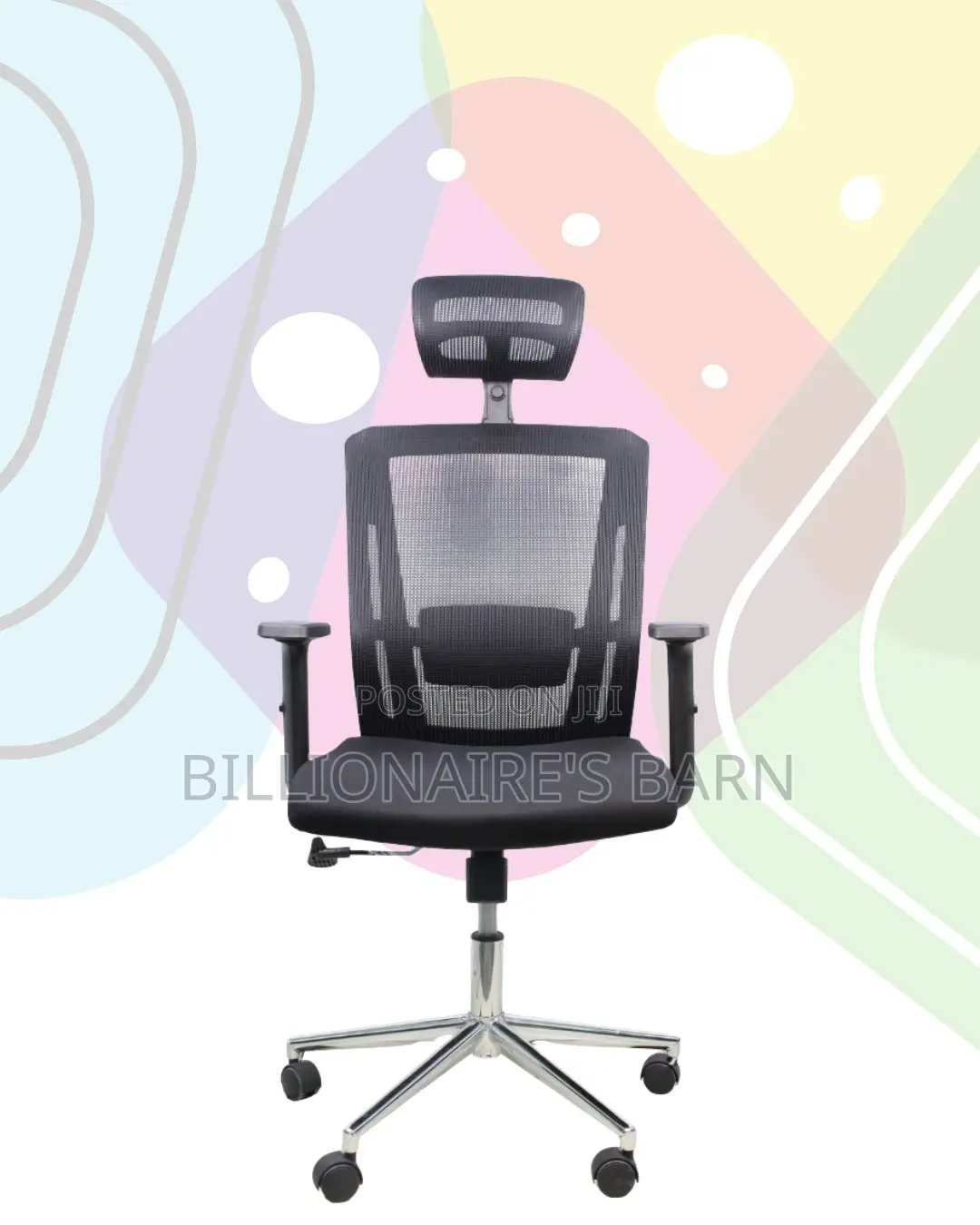 Sleek Mesh Chair With Chrome Base | Designed for Long Hours