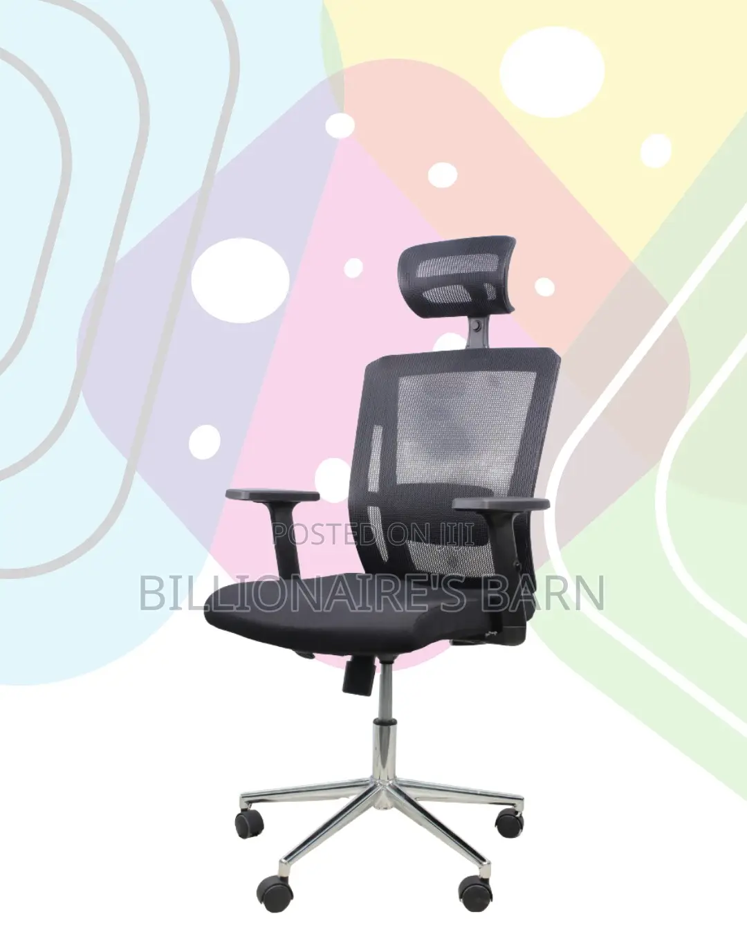 Sleek Mesh Chair With Chrome Base | Designed for Long Hours