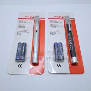 Diagnostic Lamp Medical Pen Torch Light With Battery Black Silver Aaa