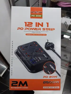 Moxom Mx-St23 12 in 1 Pd Power Strip (2 Meter) With 4 Universal Socket