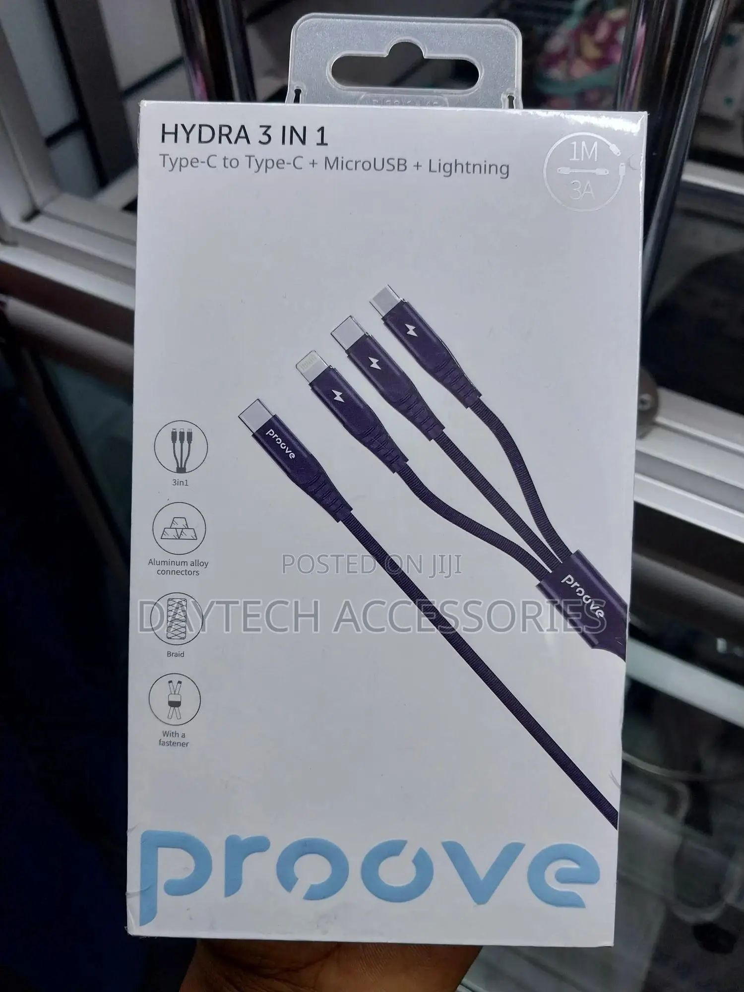 Cable Proove Hydra 3 In1 Type-C + Micro Usb + Lightning (1m)