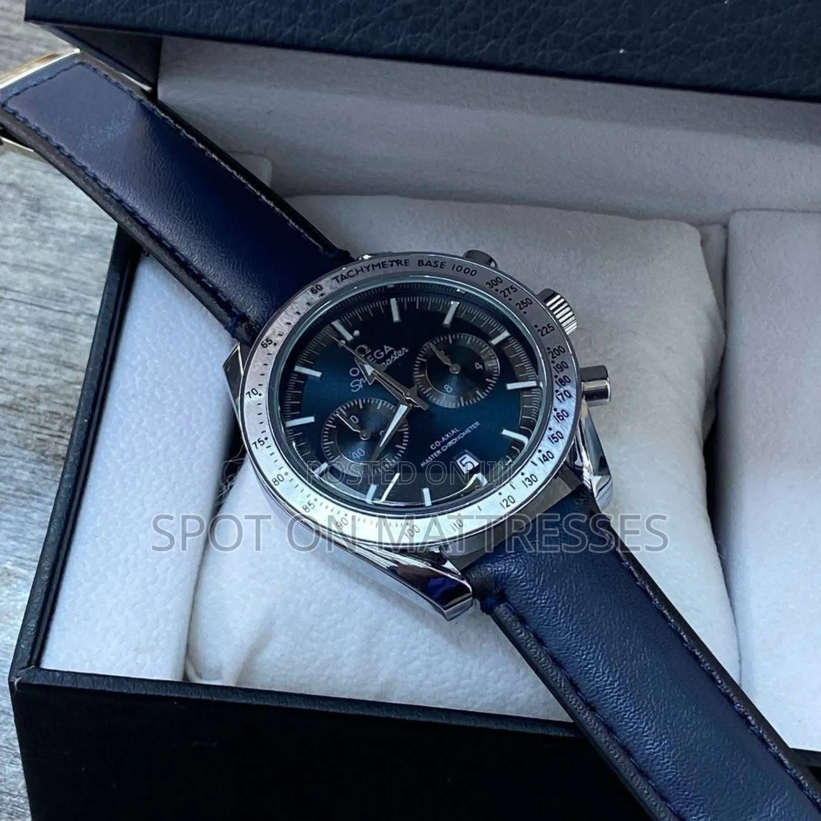 Jungle Green Omega Watch Speedmaster With Leather Strap+ Free Delivery