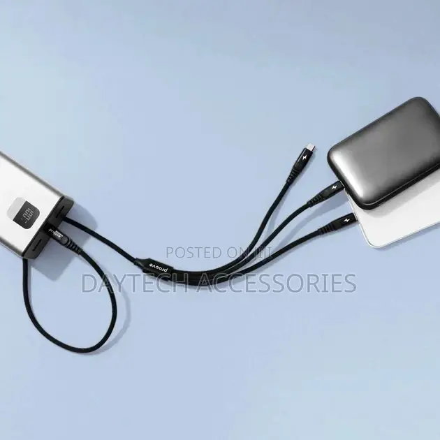 Proove Hydra 3-in-1 Type-C + Micro Usb + Lightning Cable 1m Black