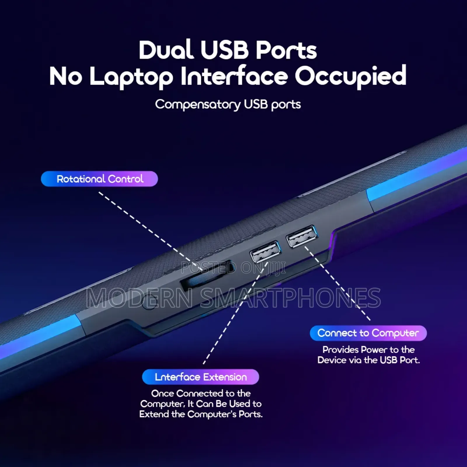 Oraimo Chilldock Dual Usb Ports Laptop Cooler Laptop Stand
