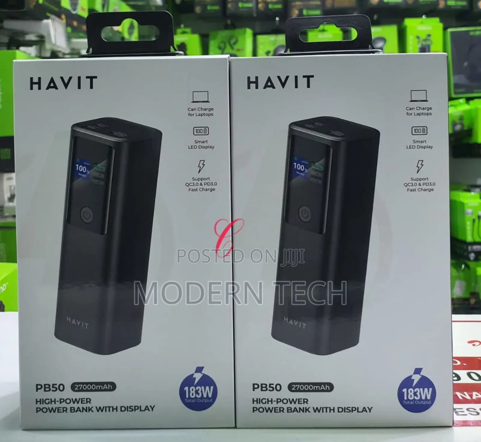 Havit Pb50 183w 27000mah Laptop and Phone Charging Power Bank