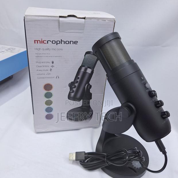 RGB Large Diaphgram Usb Condenser Studio Microphone With Tripod Stand - main view