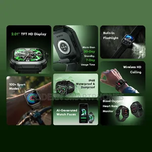 Oraimo Watch Lumos N 2.01'' Hd Display 2 Straps Ip68 Smart Watch