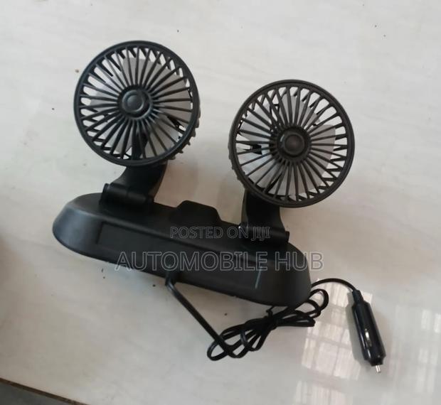 12v Dual Car Cooling Fan-Cigarette Lighter Powered Dashboard Fan - main view