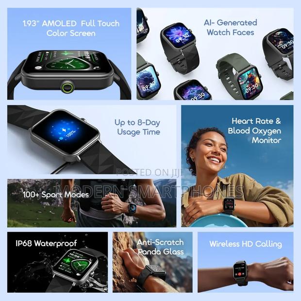 Oraimo Watch Nova 2 Lite 1.93'' Amoled Full Touch Screen Smart Watch - thumbnail 4