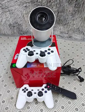 Game Projector Hy300 2in1 Projector With 2 Wireless Game Controllers