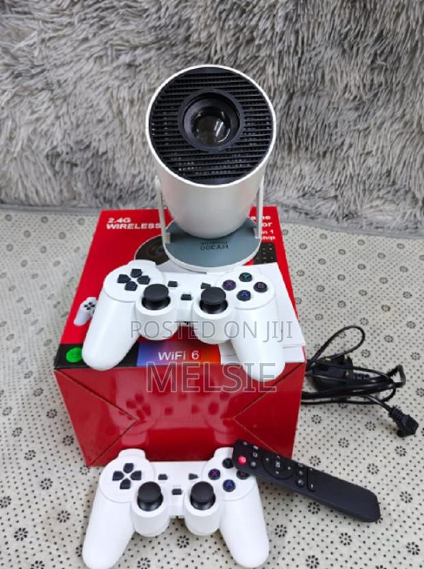Hy300 2in1 Android 11 Projector With 2 Wireless Game Controllers. . .
