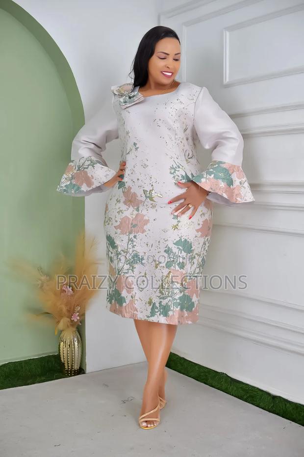 Elegant Floral Jacquard Midi Dresses - thumbnail 7