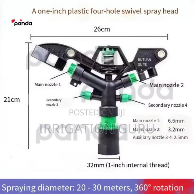Green and Black Colored Sprinkler - main view