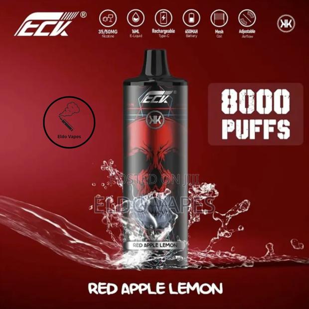 Kk Energy 8000 Puffs Rechargeable Vape - Red Apple Lemon