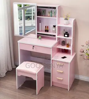 Home Dressing Table; Apartment-Style Vanity Set With Mirror Storage