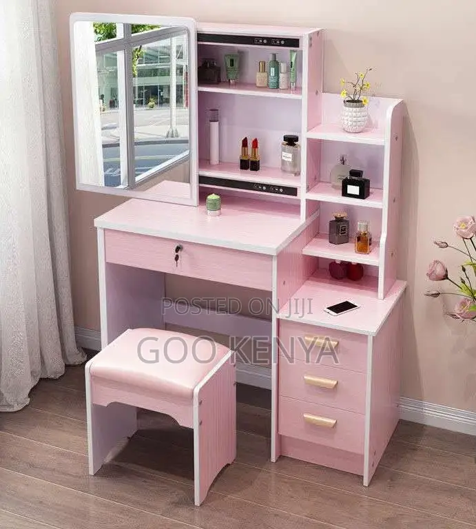 Home Dressing Table; Apartment-Style Vanity Set With Mirror Storage