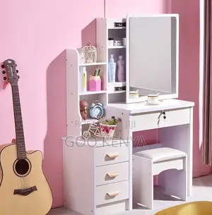 Home Dressing Table; Apartment-Style Vanity Set With Mirror Storage