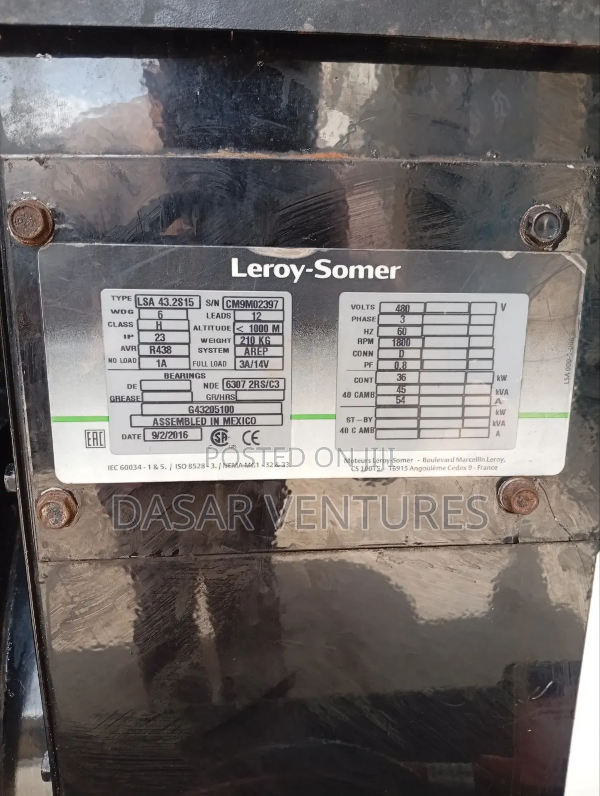 Generator 45kva Atlas Copco
