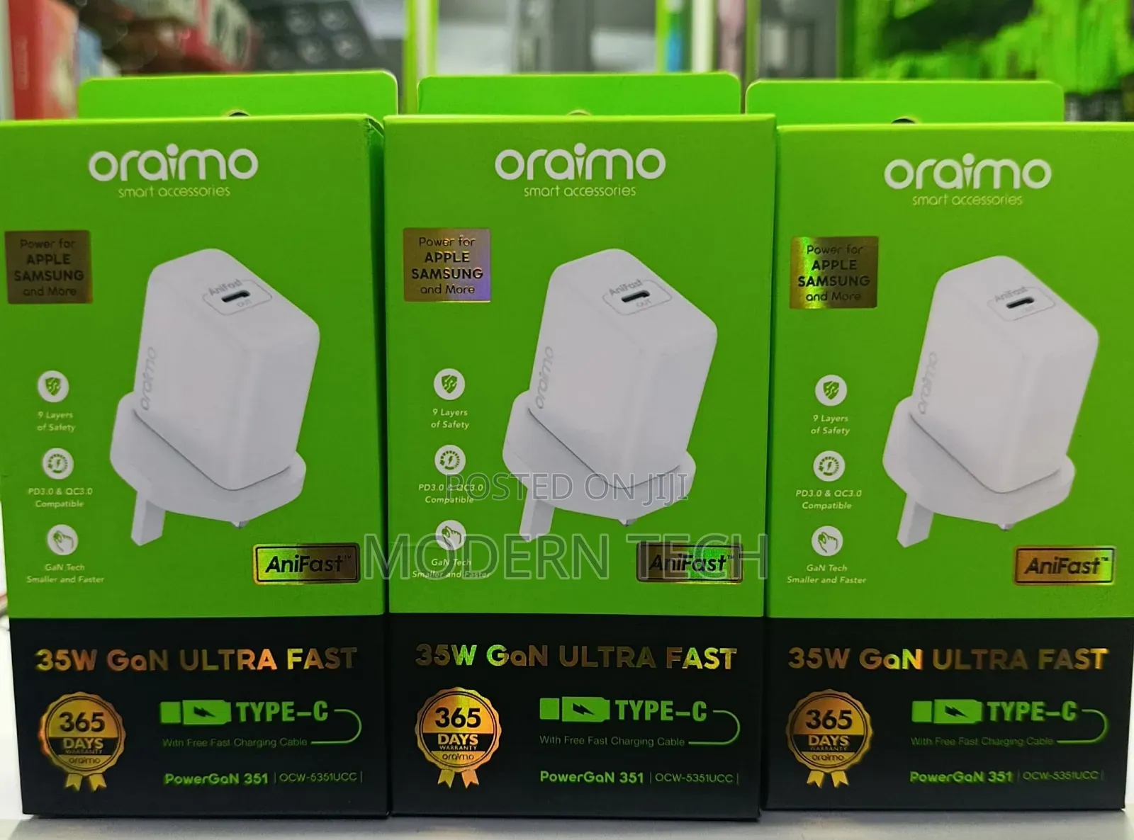 Oraimo 35w Gan Ultra Fast Charging Type C Charger