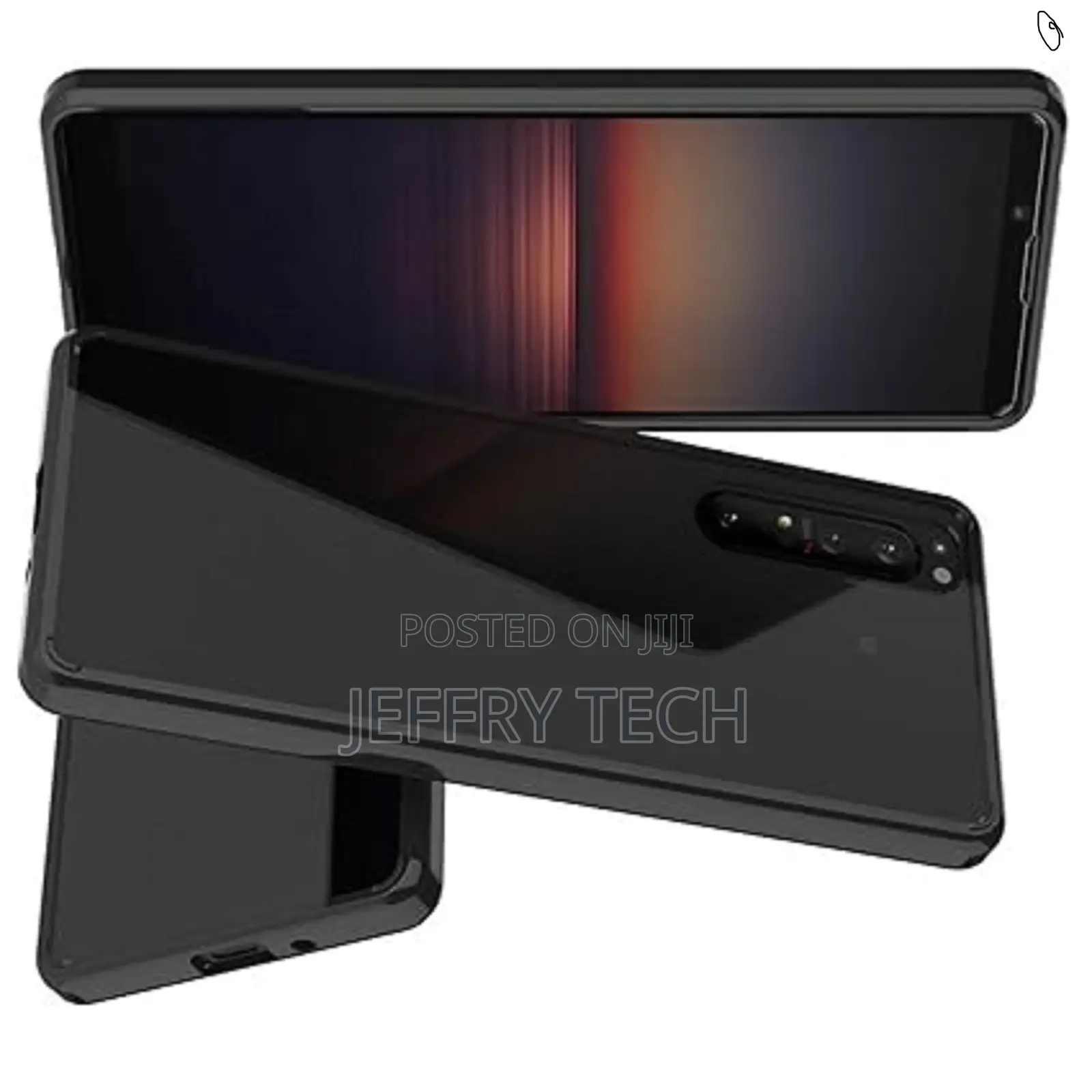 Gwere Sony Xperia 1 Ii Silicone Tpu + Acrylic Protective Case, Black