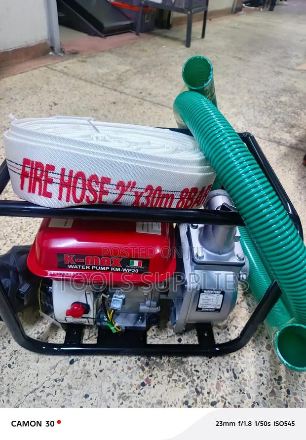 2' Inches Gasoline Water Pump and Canvas Pipe - main view