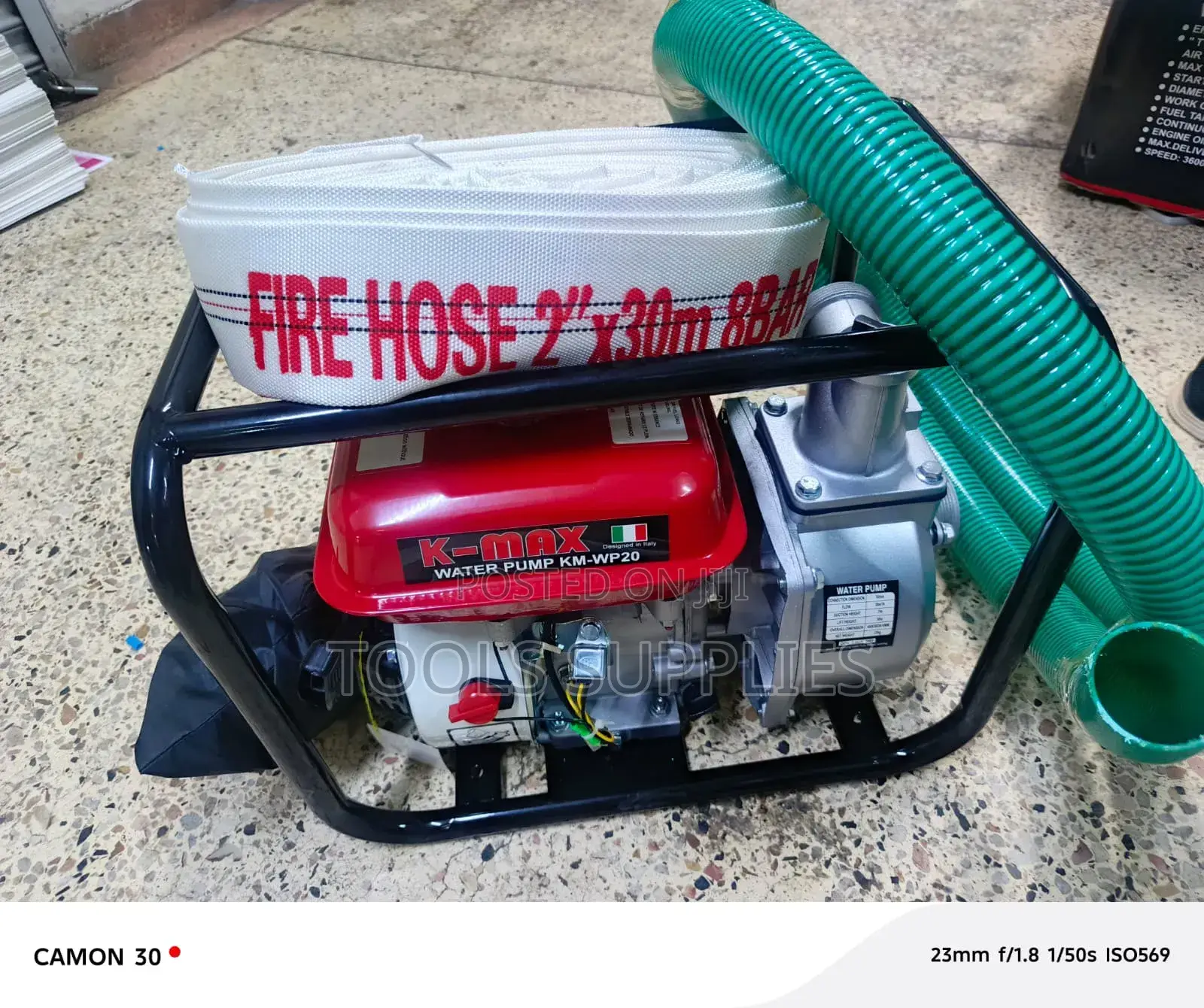 Petrol Water Pump 2 Inches and Canvas Pipe 30m