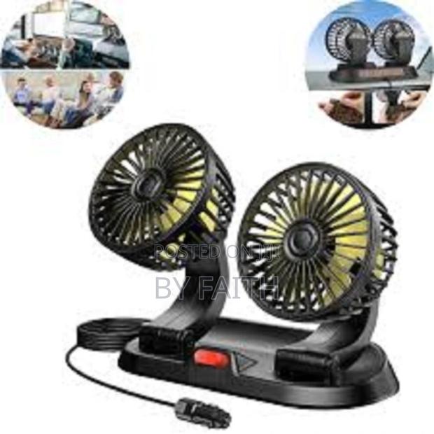 Dual Head Car Fan 360° Rotation Car Auto Air Cooling Fan 12v/';';;