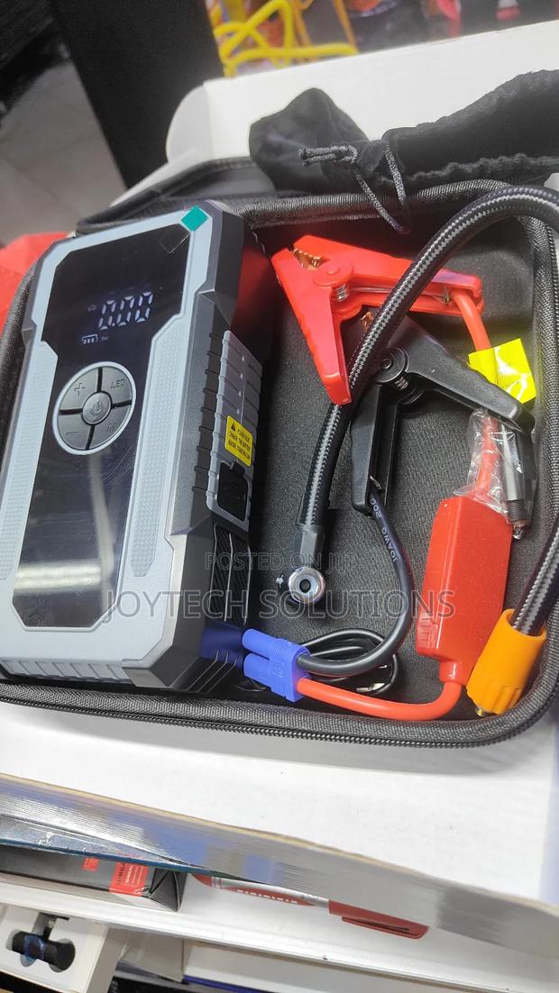 Premium Vehicle Jump Starter With Compressor Machine. - main view