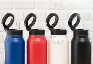 Insulated Flask With a Magnetic Phone Holder