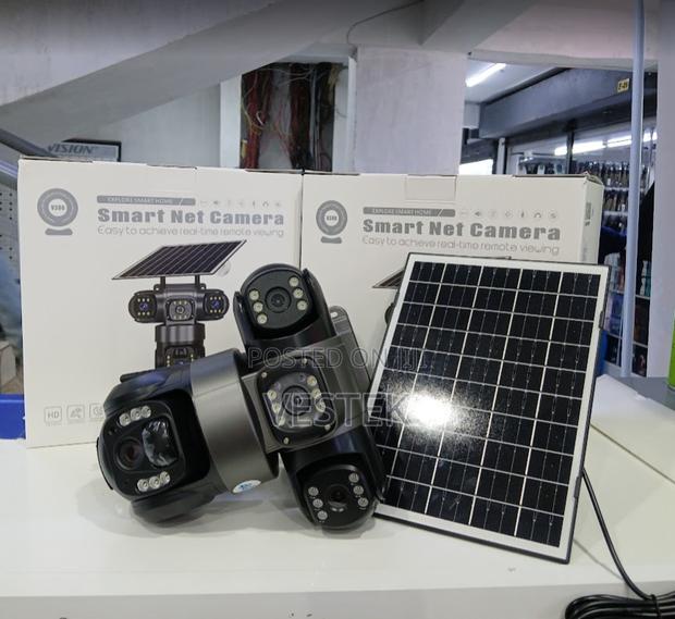 Ultra Hd Triple Lens Solar PTZ Outdoor Camera With Auto Track V380 App