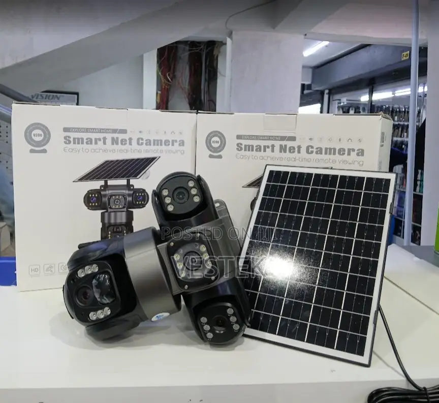 Ultra Hd Triple Lens Solar PTZ Outdoor Camera With Auto Track V380 App