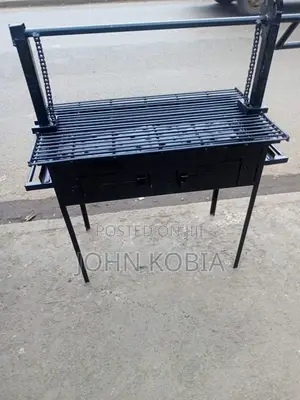 32 Inch Adjustable Height BBQ Grill – Heavy Duty Charcoal Roaster