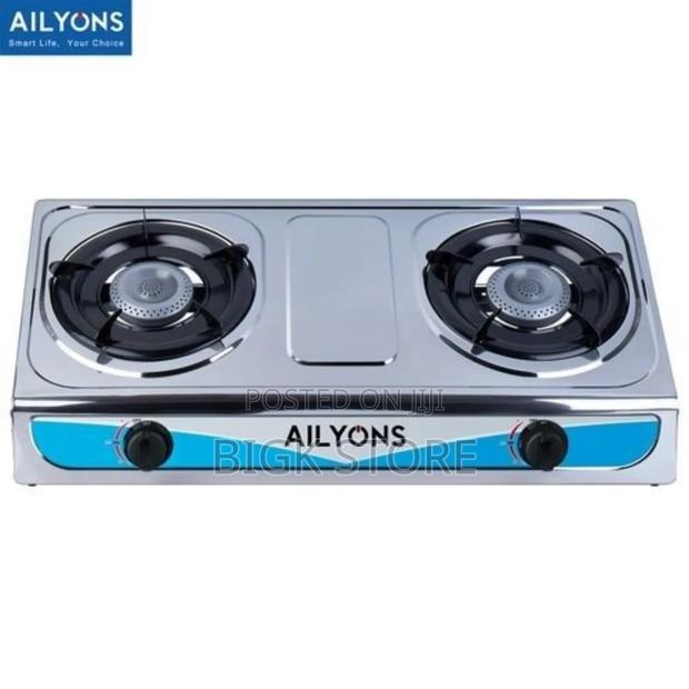 Ailyons Metallic Two Stainless Burner Cooker - main view