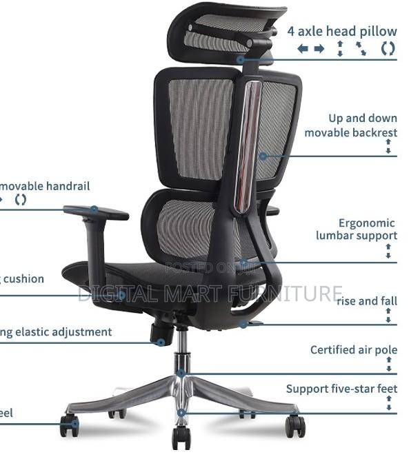 Black Adjustable Orthopedic Seating Chair - thumbnail 3