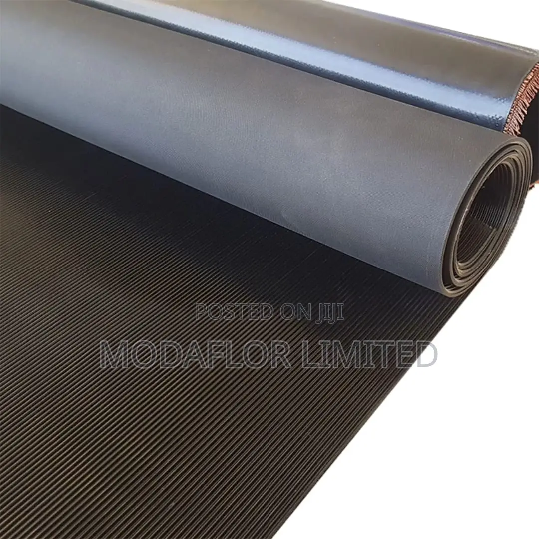 Ribbed Rubber Floor Mat for High Traffic Areas