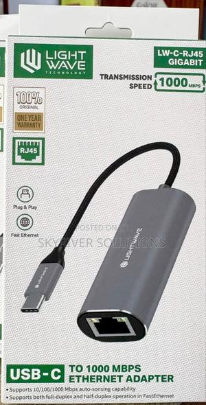 Light Wave Usb-C to 1000mbps Ethernet Adapter - main view