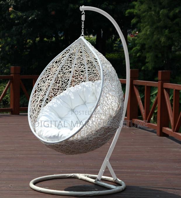 White Hanging Chair With Comfort Pillow